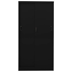 Avis vidaXL Armoire de bureau avec porte coulissante Noir 90x40x180cm Acier