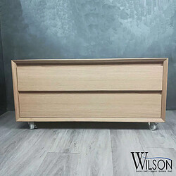 Collection Wilson - Meuble 90 cm, 2 tiroirs, en chêne naturel - Léa