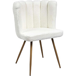 The Home Deco Factory Chaise assise en tissu bouclette blanc Ariel.