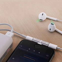 Wewoo Adaptateur Ecouteur argent pour iPhone X, 8 et 7, 8 Plus 7 Plus 2 en 1 8 broches Lightning 5V 1A Écoute Appel Audio Converter Écouteur Adaptateur, pas cher