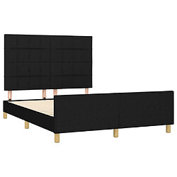 Avis vidaXL Cadre de lit avec tête de lit Noir 140x190 cm Tissu