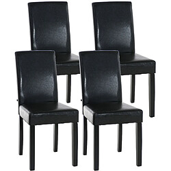 Decoshop26 Lot de 4 chaises de salle à manger design moderne confortable en PVC marron et pieds en bois noir 10_0001767 