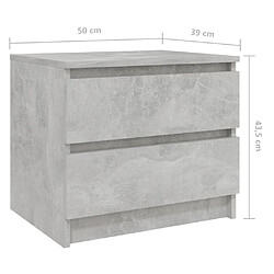 vidaXL Table de chevet Gris béton 50x39x43,5 cm Aggloméré pas cher