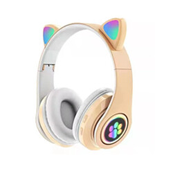 Avis GUPBOO Casque d'écoute sans fil avec oreille de chat mignon avec lumière flash et micro avec lumière LED pour filles