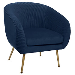 Atmosphera, Createur D'Interieur Fauteuil "solaro" en velours plissé atmosphera - bleu