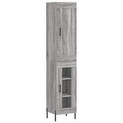 vidaXL Buffet haut Sonoma gris 34,5x34x180 cm Bois d'ingénierie