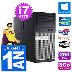 PC Tour Dell 9020 Intel Core i7-4770 RAM 8Go Disque Dur 250Go Windows 10 Wifi - Occasion