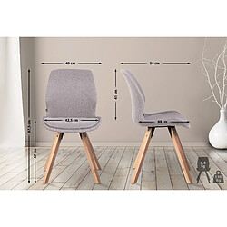 Decoshop26 Lot de 2 chaises de salle à manger en tissu gris style scandinave pieds bois CDS101131