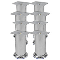 vidaXL Pieds ronds de canapé 8 pcs Chrome 120 mm 