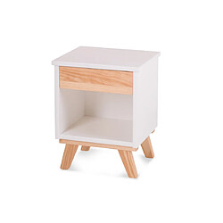 DECOPIN table de chevet style nordique elin - blanc uni