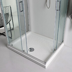 Kiamami Valentina CABINE DE DOUCHE COULISSANTE 70X90X70 AVEC VERRE TRANSPARENT 3 FACES 6MM