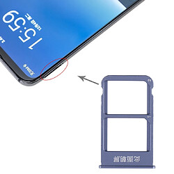 Wewoo Tiroir pour carte SIM Bac à SIM + à SIM Meizu 16 Plus Bleu