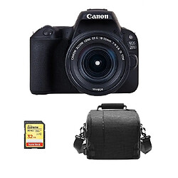 CANON EOS 200D Black KIT EF-S 18-55mm F4-5.6 IS STM Black + 32GB SD card + camera Bag 