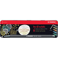 STABILO Feutre Pen 68 metallic, étui en métal de 6 () 