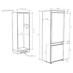 Réfrigérateur combiné intégrable à glissière 264l - cbl3518f - CANDY pas cher