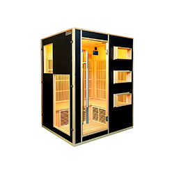 Vente-Unique Sauna Infrarouge 3/4 places Gamme prestige MIKELI III - L150*P130*H190cm - 2300W - Noir