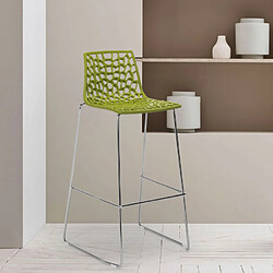 Tabouret de bar de cuisine Grand Soleil 74 cm design Spider Slitta, Couleur: Anis vert