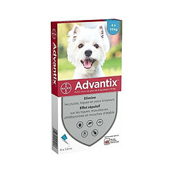 ADVANTIX 4 pipettes antiparasitaires - Pour petit chien de 4 a 10kg