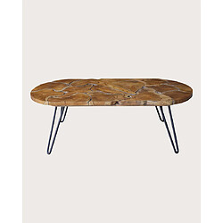 Acheter UNIQKA Carmen - Table basse ovale en puzzle de teck