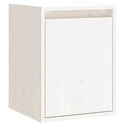 Maison Chic Armoire murale,Meuble de Rangement,Armoire Suspendue Blanc 30x30x40 cm Bois de pin massif -MN41688