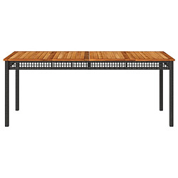 Acheter Maison Chic Table de jardin | Table d'extérieur noir 180x90x75 cm résine tressée et bois acacia -GKD65632