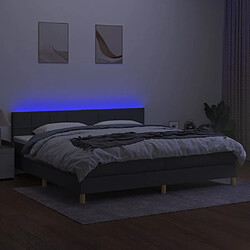 Avis vidaXL Sommier à lattes de lit et matelas et LED Gris foncé 200x200 cm