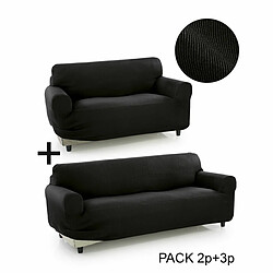 Housse de canapé Sofakover Pocket Duo Romeo 2 Unités - Noir