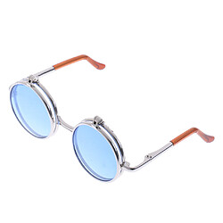 Acheter 1/6 blythe poupées double lunettes plissées lunettes de soleil bleu lentille dégradée argent