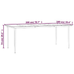 vidaXL Ensemble à manger de jardin 7 pcs noir résine tressée et acier pas cher