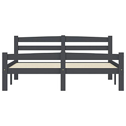 Avis Maison Chic Lit adulte - Lit simple Cadre de lit,Structure du lit Contemporain Gris foncé Bois de pin massif 120x200 cm -MN18105