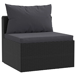 Acheter vidaXL Salon de jardin 5 pcs avec coussins Résine tressée Noir