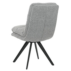 Mendler Chaise de salle à manger HWC-G66, chaise de cuisine pivotante Auto-Position Tissu/Textile Bouclé certifié MVG ~ gris clair pas cher