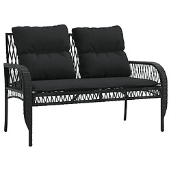 Avis vidaXL Salon de jardin 4 pcs avec coussins noir résine tressée