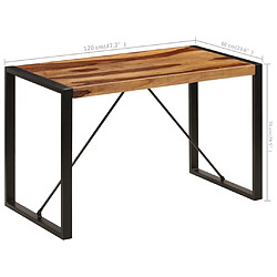 vidaXL Table de salle à manger 120x60x76 cm Bois de Sesham solide pas cher