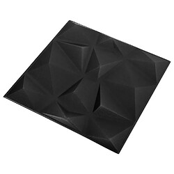 Avis vidaXL Panneaux muraux 3D 24 pcs 50x50 cm noir diamant 6 m²