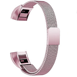 Wewoo Bracelet pour montre connectée Dragonne magnétique en acier inoxydable FITBIT Altataille grande170 à 236 mm or cerise 