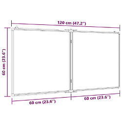 vidaXL Tableau blanc magnétique pliable 120x60x1,7 cm aluminium pas cher