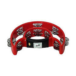 BSX Tambourin demi-lune avec 20 paires de cymbales chromées Rouge