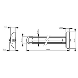 Serrure Antipanique Touch bar 1 Point Barre 1300 mm noir DOM Metalux