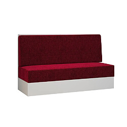 Inside 75 Armoire lit escamotable DYNAMO SOFA accoudoirs façade blanc brillant canapé rouge 140*200 cm pas cher