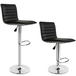 Helloshop26 Lot de 2 tabourets de bar hauteur réglable design moderne noir 1208007 