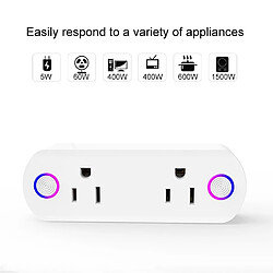 Wewoo Prise Electrique Connectée intelligente pour télécommande WiFi 15A compatible avec Alexa, Google Home et IFTTT, CA 100-240V, US pas cher