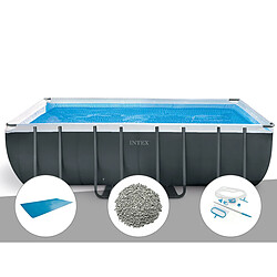 Kit piscine tubulaire Intex Ultra XTR Frame rectangulaire 5,49 x 2,74 x 1,32 m + Bâche à bulles + 10 kg de zéolite + Kit d'entretien 