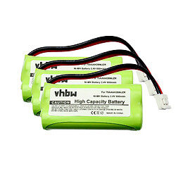 vhbw set de 3 batteries 800mAh pour téléphone fixe sans fil V Tech CS6229, CS62292, CS6229-2, CS62293, CS6229-3, CS62294, CS6229-4, CS62295 