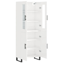 Avis vidaXL Buffet haut Blanc brillant 69,5x34x180 cm Bois d'ingénierie