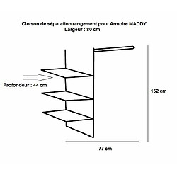 Inside 75 Cloison de séparation MALTA pour armoire largeur 80 cm