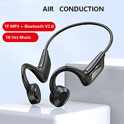 GUPBOO Casque sans fil à conduction aérienne Casque Bluetooth à oreille ouverte Casque de sport avec carte micro Lecteur MP3 10 heures