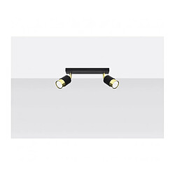 Luminaire Center Spot Nero Twin Acier Noir,doré 2 ampoules 18cm