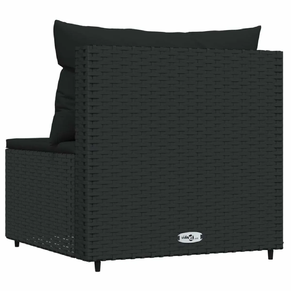 Acheter Maison Chic Canapé central de jardin avec coussins | Canapé Sofa d'extérieur | Fauteuil terrasse noir résine tressée -MN87264