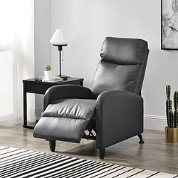 Fauteuil Relaxant Bregenz Inclinable et Repose-Pieds Similicuir Gris [en.casa]